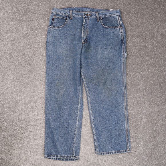 Red Kap Carpenter 36x30 Medium Wash Straight Leg Blue Denim Jeans - Picture 1 of 10